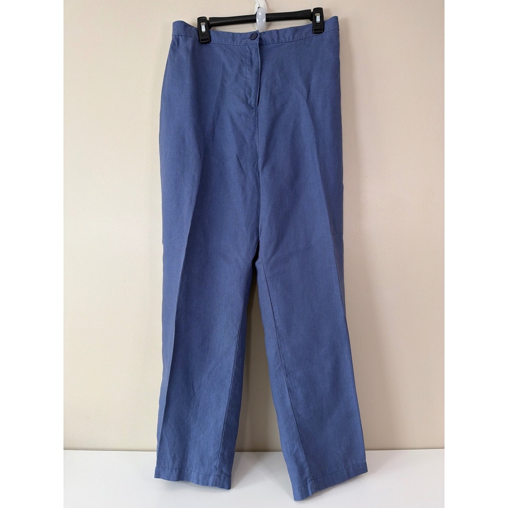 L.L. Bean 100% Linen Straight Leg Pants 24W Classic Fit Relaxed Coastal Pockets